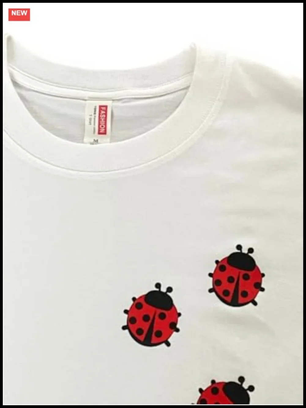 Oversized Ladybug Graphic Tee Whimsical Twee Cotton Relaxed Fit